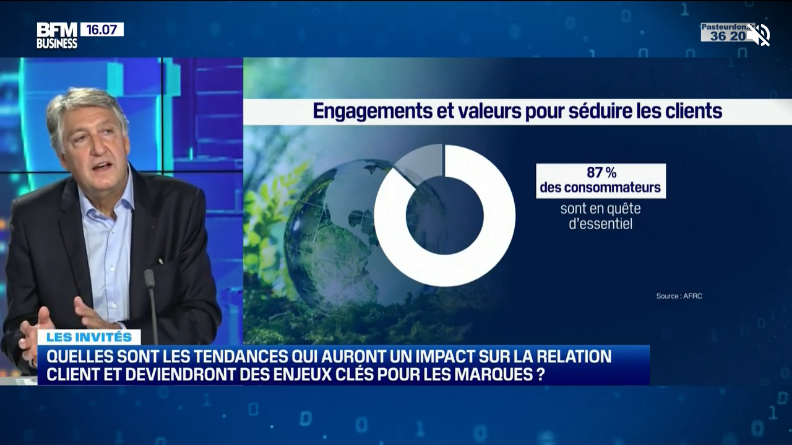 Eric Dadian, Président de l'AFRC sur le plateau de BFM TV. Eric Dadian revient sur les tendances ressorties lors de la cérémonie des Palmes de la Relation Client 2021.